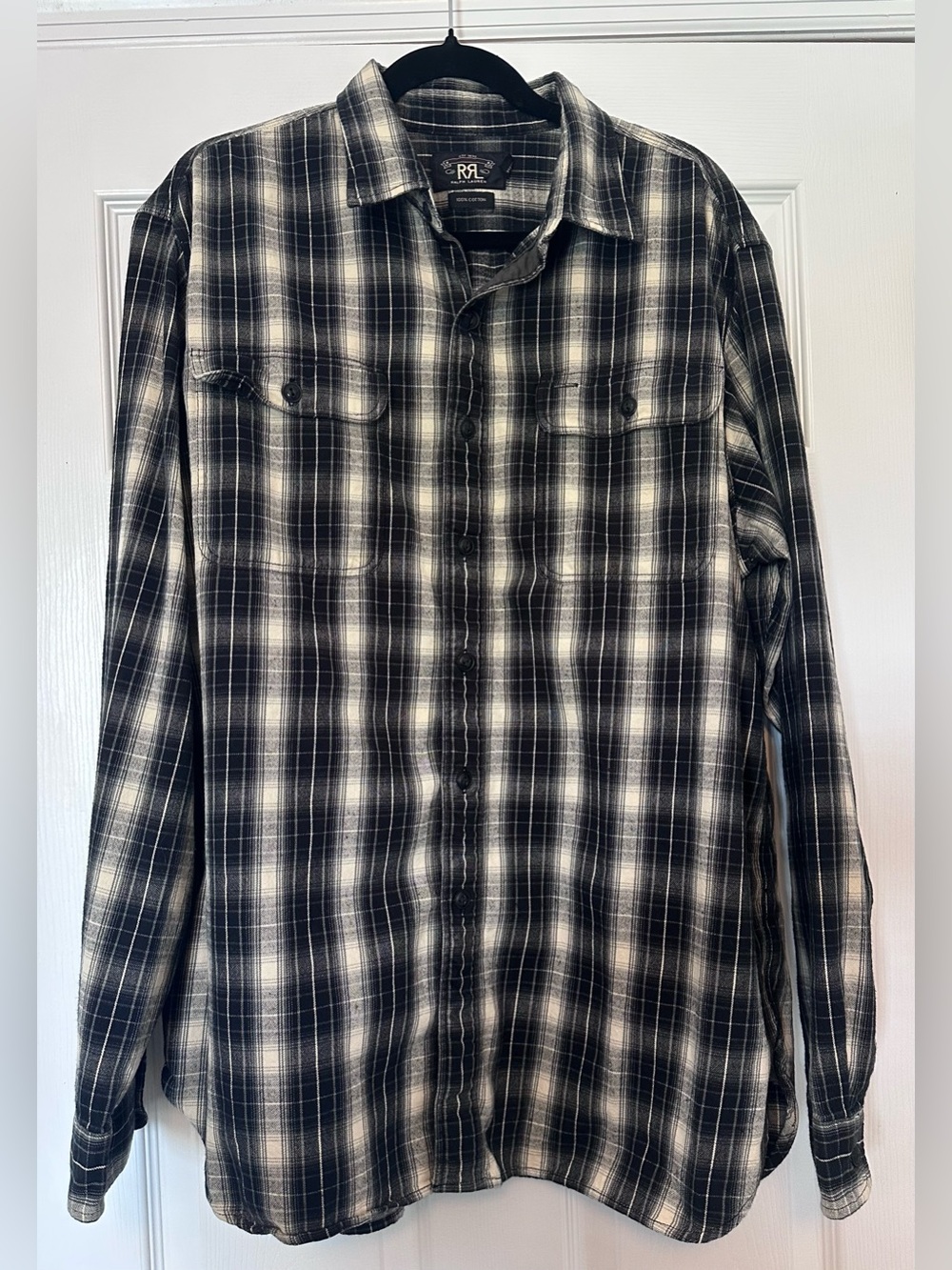 Double RL - Ralph Lauren Plaid Flannel Button-Down Cotton Shirt Size XL